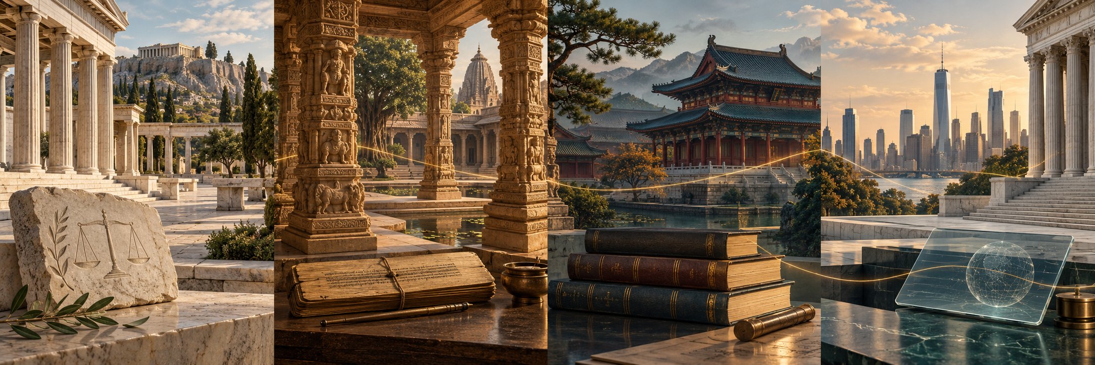 Illustrated architectural traditions of Greece, India, China and the modern United States